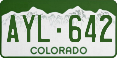 CO license plate AYL642