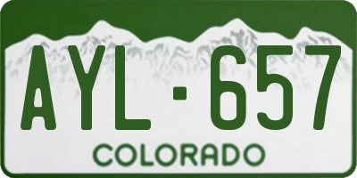 CO license plate AYL657