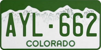 CO license plate AYL662