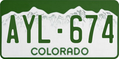 CO license plate AYL674