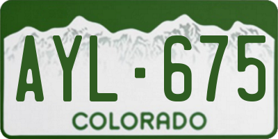 CO license plate AYL675