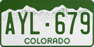 CO license plate AYL679
