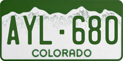 CO license plate AYL680