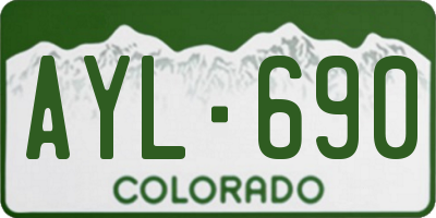 CO license plate AYL690
