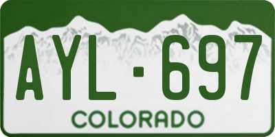 CO license plate AYL697