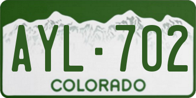 CO license plate AYL702