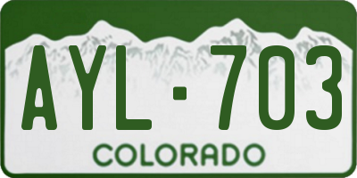 CO license plate AYL703