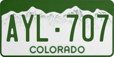 CO license plate AYL707