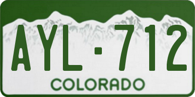 CO license plate AYL712