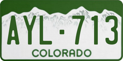 CO license plate AYL713