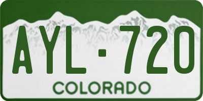 CO license plate AYL720