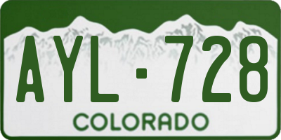 CO license plate AYL728