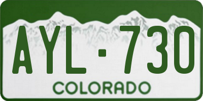 CO license plate AYL730