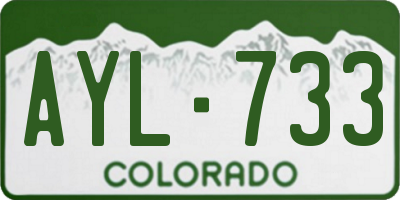 CO license plate AYL733
