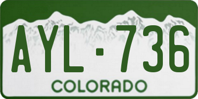 CO license plate AYL736