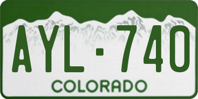 CO license plate AYL740