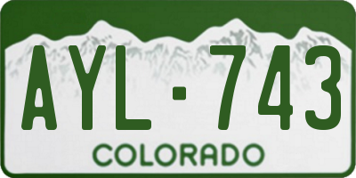 CO license plate AYL743