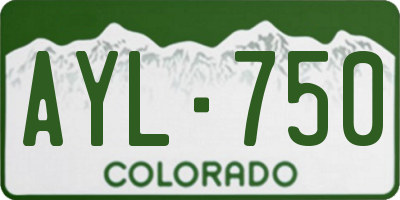 CO license plate AYL750