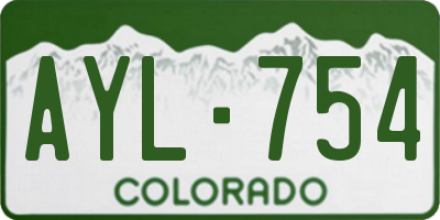 CO license plate AYL754