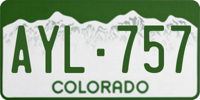 CO license plate AYL757