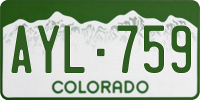 CO license plate AYL759