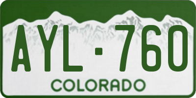 CO license plate AYL760