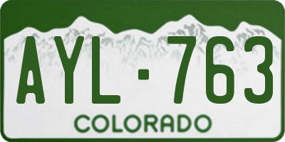 CO license plate AYL763