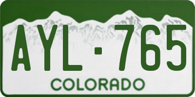 CO license plate AYL765