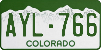 CO license plate AYL766