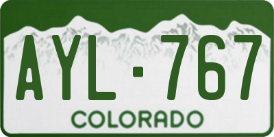 CO license plate AYL767