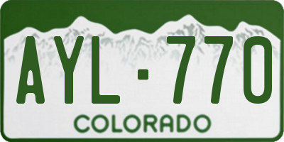 CO license plate AYL770