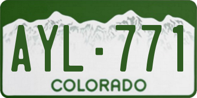 CO license plate AYL771