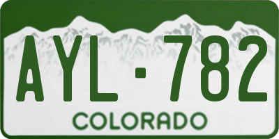 CO license plate AYL782