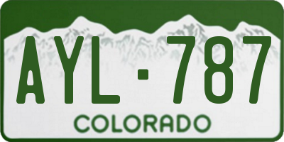 CO license plate AYL787