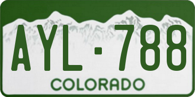 CO license plate AYL788