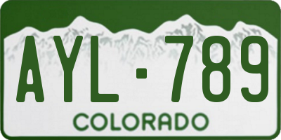CO license plate AYL789