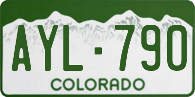 CO license plate AYL790