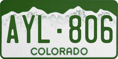 CO license plate AYL806