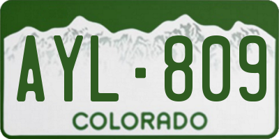 CO license plate AYL809