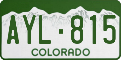 CO license plate AYL815
