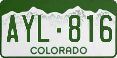 CO license plate AYL816