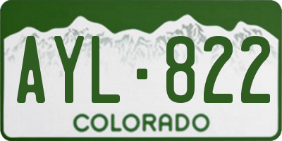 CO license plate AYL822