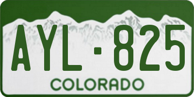 CO license plate AYL825