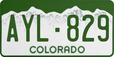 CO license plate AYL829
