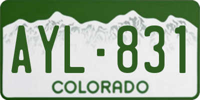 CO license plate AYL831