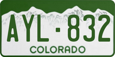 CO license plate AYL832