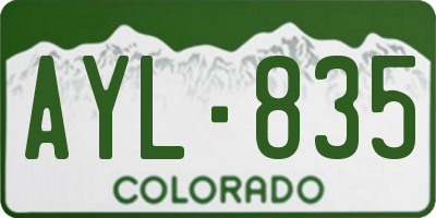 CO license plate AYL835