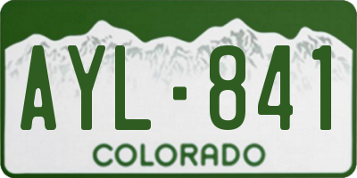 CO license plate AYL841