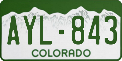 CO license plate AYL843