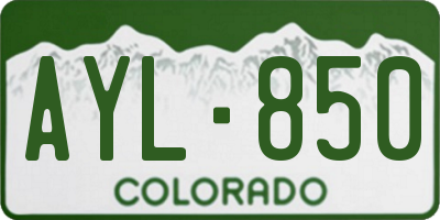 CO license plate AYL850